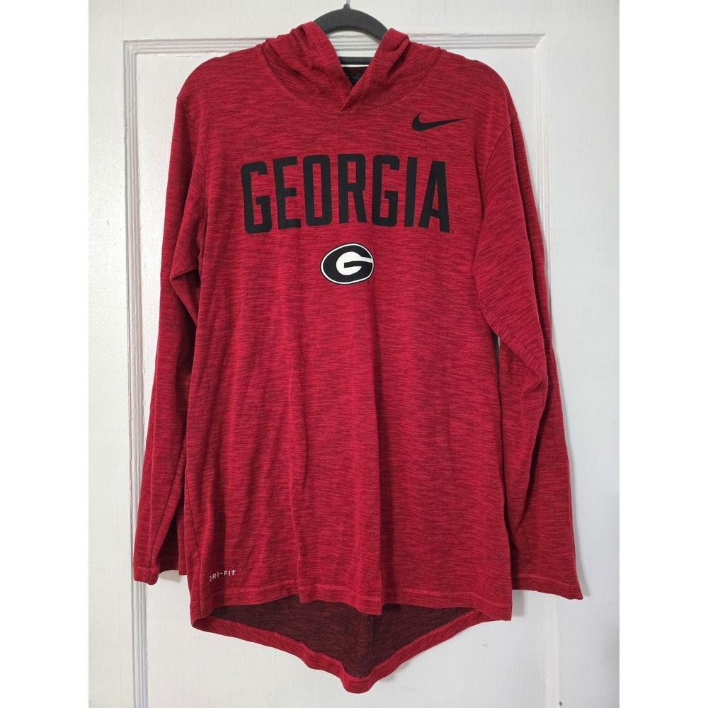 Nike Dry Fit Size Small Heather RedUniversity Of Georgia Hoodie Ring‎ The Bell